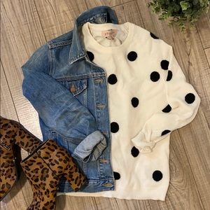 Polka dot cashmere sweater